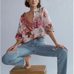 HP ANTHROPOLOGIE Pilcro Cropped Blouse